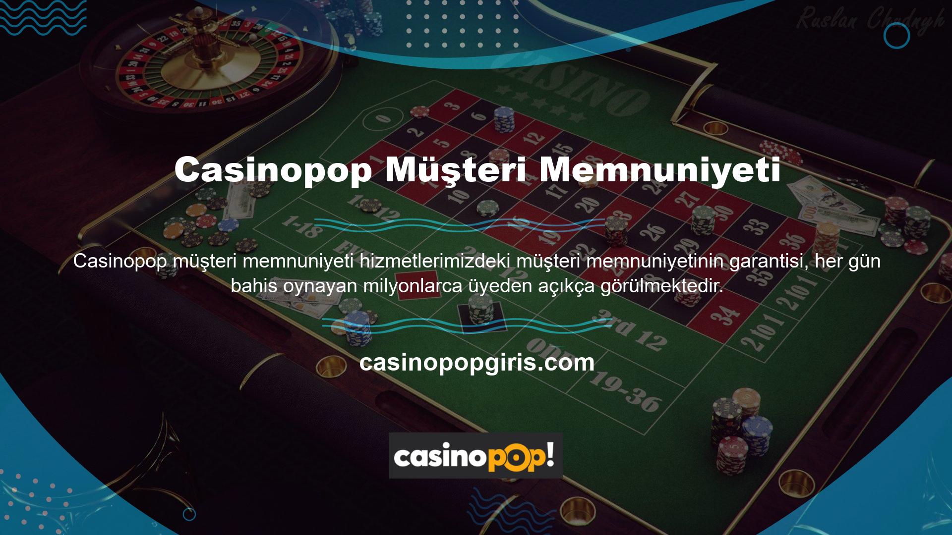 Casinopop bahis hizmetlerimizden faydalanabilir ve eşsiz bir avantaj elde edebilirsiniz